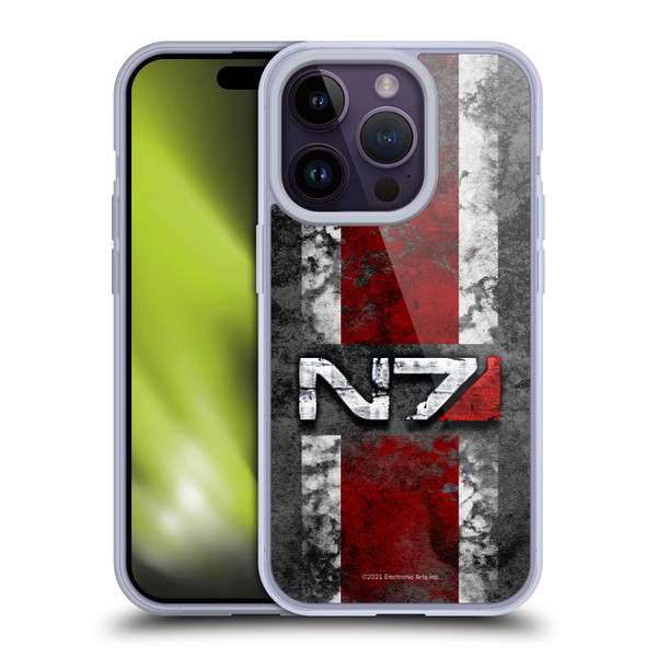 EA Bioware Mass Effect Graphics N7 Logo Distressed Soft Gel Case for Apple iPhone 14 Pro & MagSafe