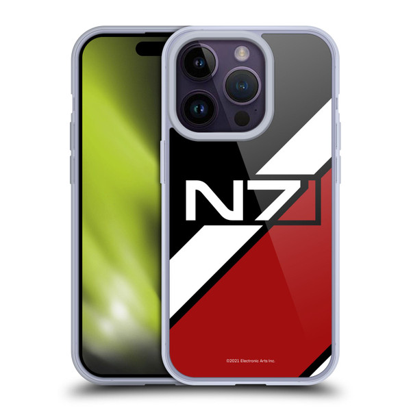 EA Bioware Mass Effect Graphics N7 Logo Stripes Soft Gel Case for Apple iPhone 14 Pro & MagSafe