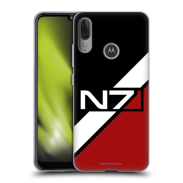 EA Bioware Mass Effect Graphics N7 Logo Stripes Soft Gel Case for Motorola Moto E6 Plus