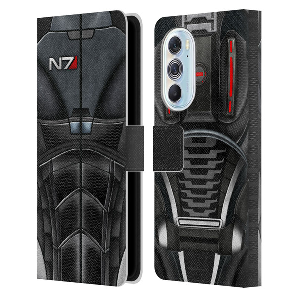EA Bioware Mass Effect Armor Collection N7 Leather Book Wallet Case Cover For Motorola Edge X30