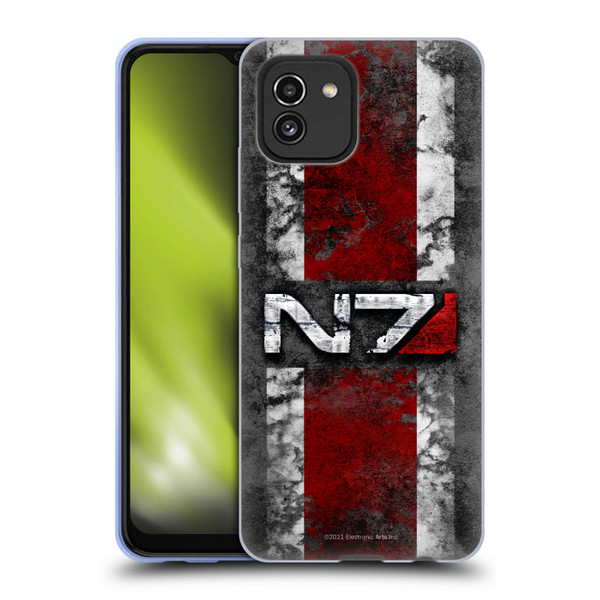 EA Bioware Mass Effect Graphics N7 Logo Distressed Soft Gel Case for Samsung Galaxy A03 (2021)