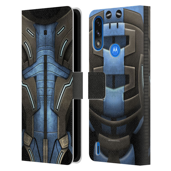 EA Bioware Mass Effect Armor Collection Garrus Vakarian Leather Book Wallet Case Cover For Motorola Moto E7 Power / Moto E7i Power