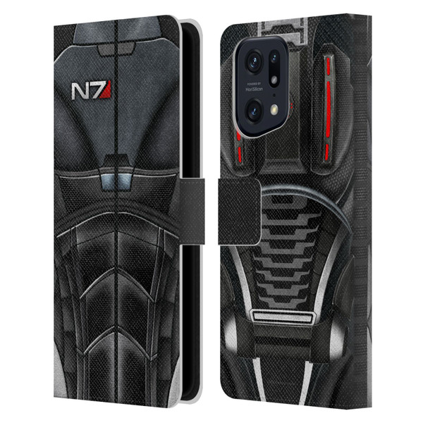 EA Bioware Mass Effect Armor Collection N7 Leather Book Wallet Case Cover For OPPO Find X5 Pro