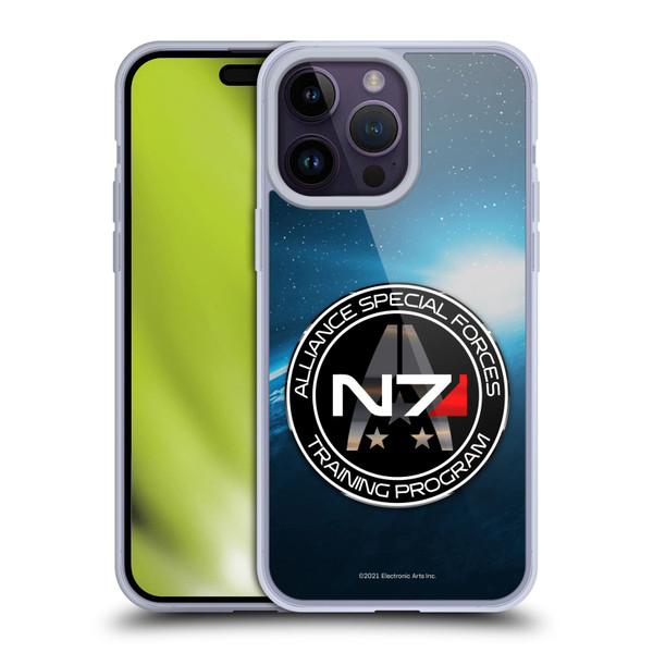 EA Bioware Mass Effect 3 Badges And Logos N7 Training Program Soft Gel Case for Apple iPhone 14 Pro Max