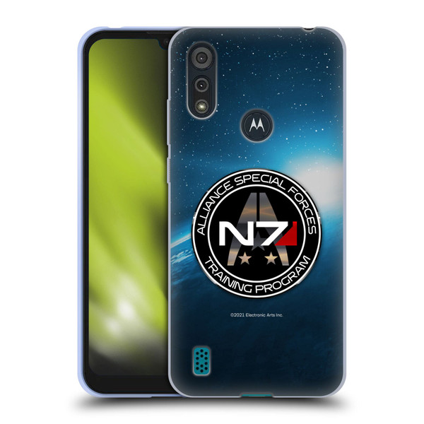 EA Bioware Mass Effect 3 Badges And Logos N7 Training Program Soft Gel Case for Motorola Moto E6s (2020)