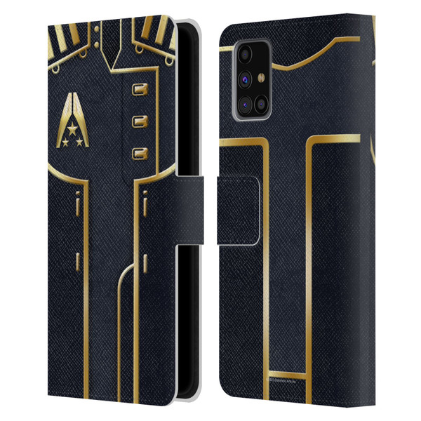 EA Bioware Mass Effect Armor Collection Officer Leather Book Wallet Case Cover For Samsung Galaxy M31s (2020)