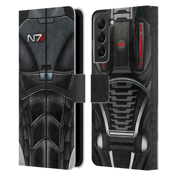 EA Bioware Mass Effect Armor Collection N7 Leather Book Wallet Case Cover For Samsung Galaxy S22+ 5G