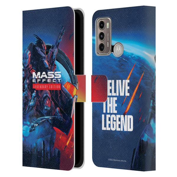 EA Bioware Mass Effect Legendary Graphics Key Art Leather Book Wallet Case Cover For Motorola Moto G60 / Moto G40 Fusion