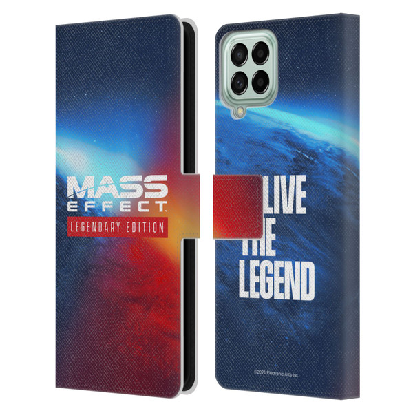 EA Bioware Mass Effect Legendary Graphics Logo Key Art Leather Book Wallet Case Cover For Samsung Galaxy M33 (2022)