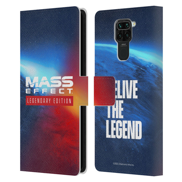 EA Bioware Mass Effect Legendary Graphics Logo Key Art Leather Book Wallet Case Cover For Xiaomi Redmi Note 9 / Redmi 10X 4G