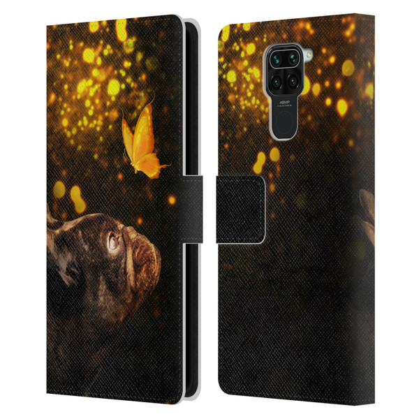 Klaudia Senator French Bulldog Butterfly Leather Book Wallet Case Cover For Xiaomi Redmi Note 9 / Redmi 10X 4G
