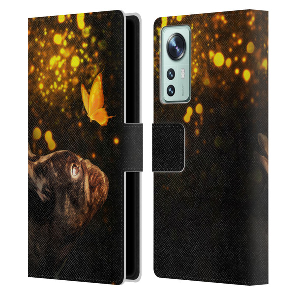 Klaudia Senator French Bulldog Butterfly Leather Book Wallet Case Cover For Xiaomi 12