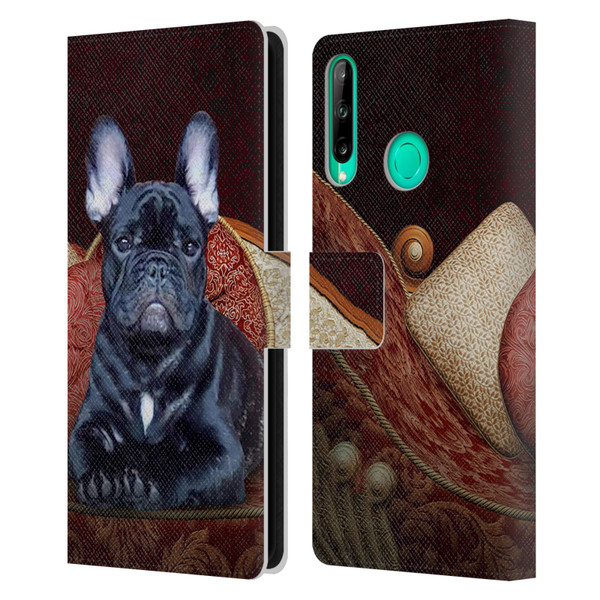 Klaudia Senator French Bulldog 2 Classic Couch Leather Book Wallet Case Cover For Huawei P40 lite E