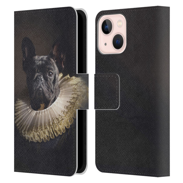 Klaudia Senator French Bulldog 2 King Leather Book Wallet Case Cover For Apple iPhone 13 Mini