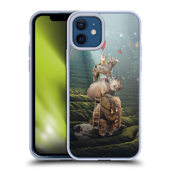 Klaudia Senator French Bulldog 2 Friends Reaching Butterfly Soft Gel Case for Apple iPhone 12 / iPhone 12 Pro