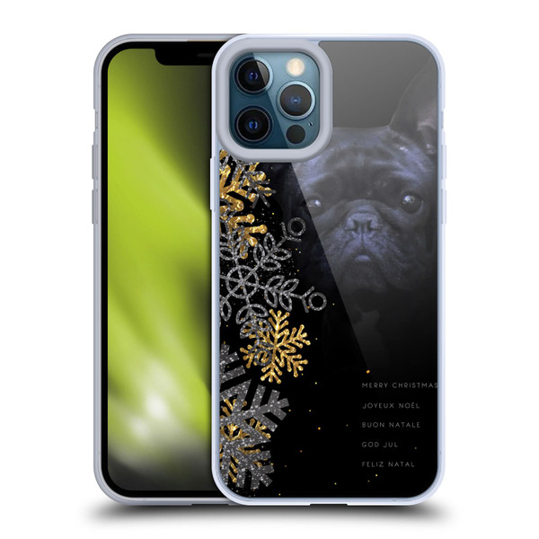 Klaudia Senator French Bulldog 2 Snow Flakes Soft Gel Case for Apple iPhone 12 Pro Max