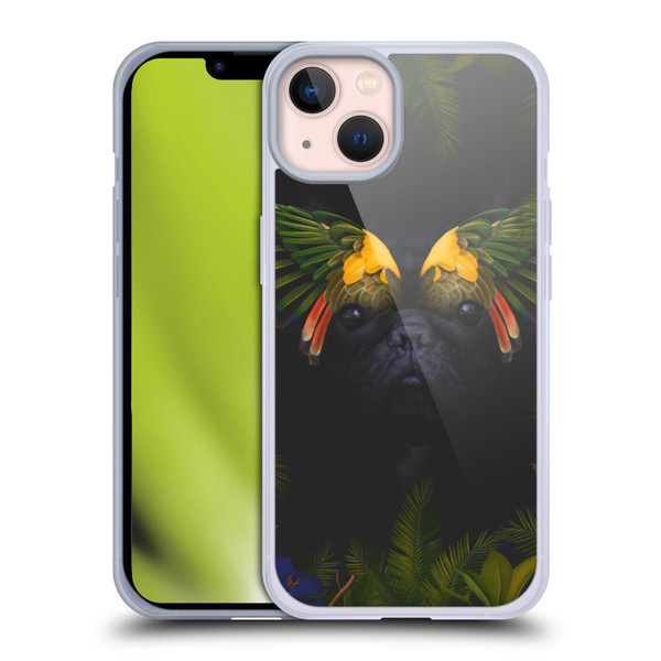 Klaudia Senator French Bulldog 2 Bird Feathers Soft Gel Case for Apple iPhone 13
