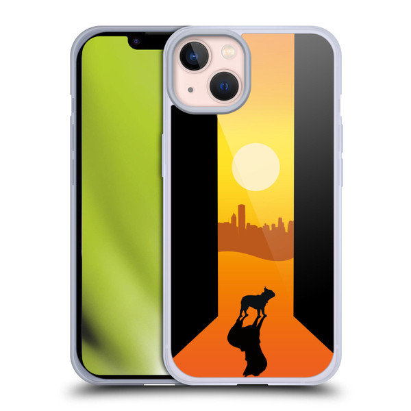 Klaudia Senator French Bulldog 2 Shadow At Sunset Soft Gel Case for Apple iPhone 13