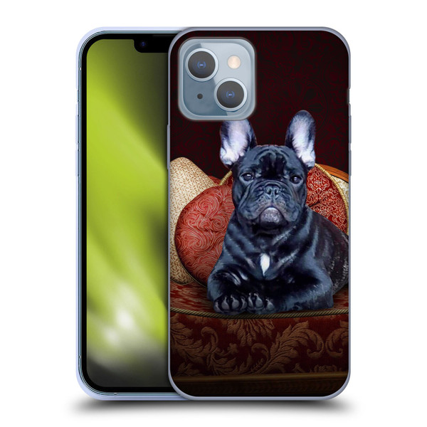Klaudia Senator French Bulldog 2 Classic Couch Soft Gel Case for Apple iPhone 14