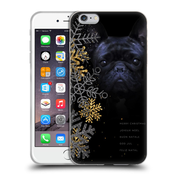 Klaudia Senator French Bulldog 2 Snow Flakes Soft Gel Case for Apple iPhone 6 Plus / iPhone 6s Plus