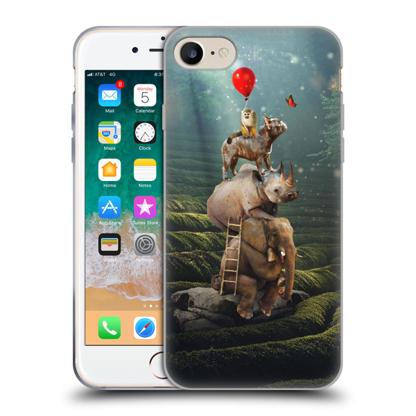 Klaudia Senator French Bulldog 2 Friends Reaching Butterfly Soft Gel Case for Apple iPhone 7 / 8 / SE 2020 & 2022