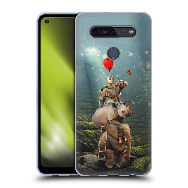 Klaudia Senator French Bulldog 2 Friends Reaching Butterfly Soft Gel Case for LG K51S