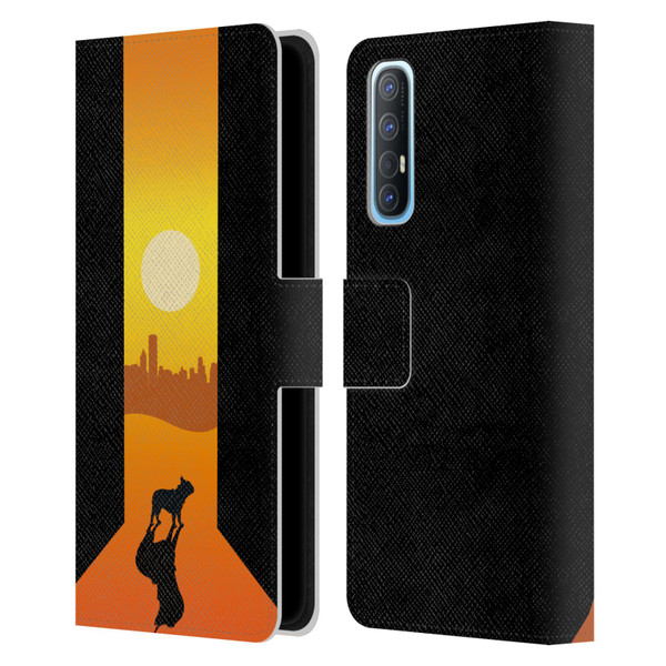 Klaudia Senator French Bulldog 2 Shadow At Sunset Leather Book Wallet Case Cover For OPPO Find X2 Neo 5G