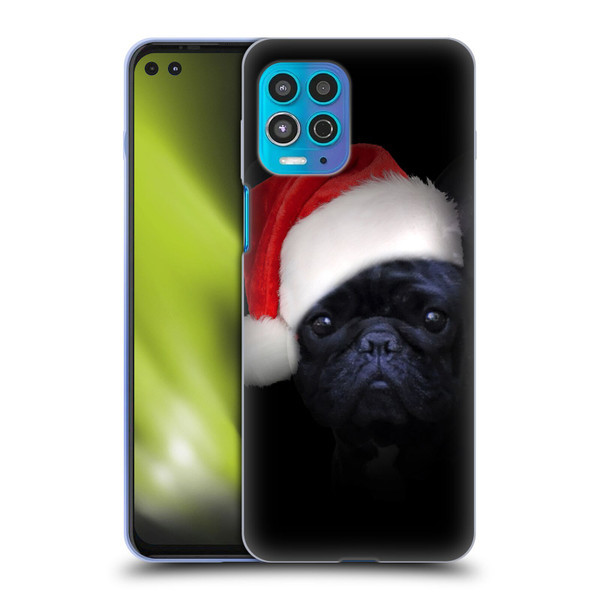 Klaudia Senator French Bulldog 2 Christmas Hat Soft Gel Case for Motorola Moto G100