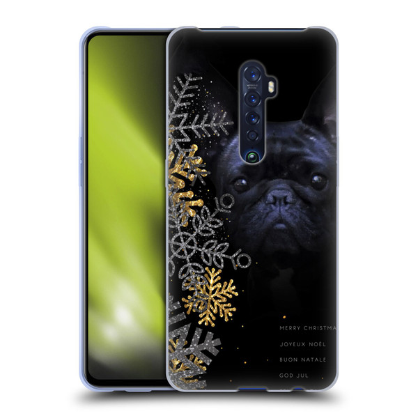 Klaudia Senator French Bulldog 2 Snow Flakes Soft Gel Case for OPPO Reno 2