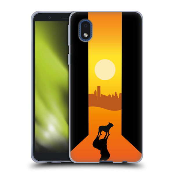 Klaudia Senator French Bulldog 2 Shadow At Sunset Soft Gel Case for Samsung Galaxy A01 Core (2020)