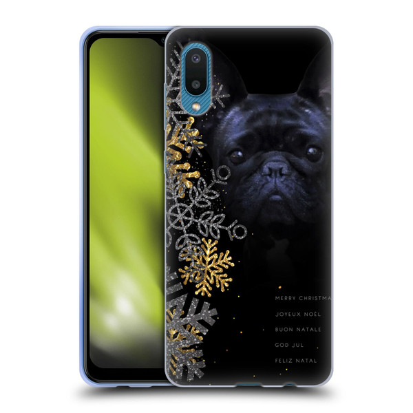 Klaudia Senator French Bulldog 2 Snow Flakes Soft Gel Case for Samsung Galaxy A02/M02 (2021)