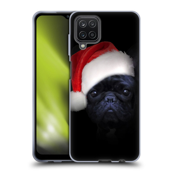 Klaudia Senator French Bulldog 2 Christmas Hat Soft Gel Case for Samsung Galaxy A12 (2020)
