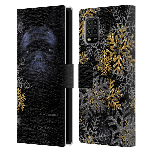 Klaudia Senator French Bulldog 2 Snow Flakes Leather Book Wallet Case Cover For Xiaomi Mi 10 Lite 5G