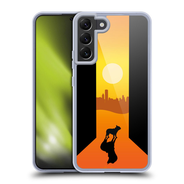 Klaudia Senator French Bulldog 2 Shadow At Sunset Soft Gel Case for Samsung Galaxy S22+ 5G