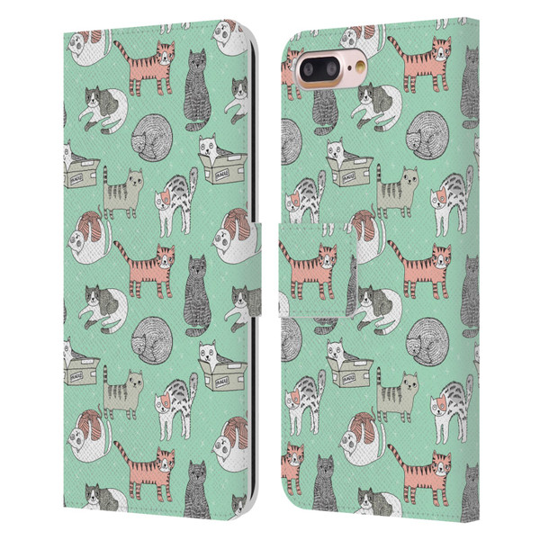 Andrea Lauren Design Animals Cats Leather Book Wallet Case Cover For Apple iPhone 7 Plus / iPhone 8 Plus