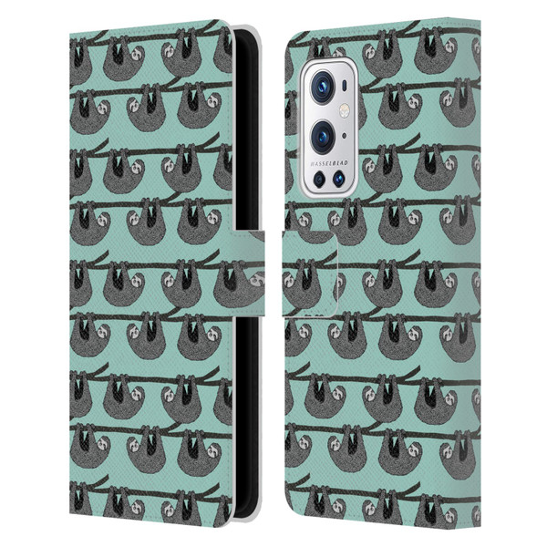 Andrea Lauren Design Animals Sloth Leather Book Wallet Case Cover For OnePlus 9 Pro