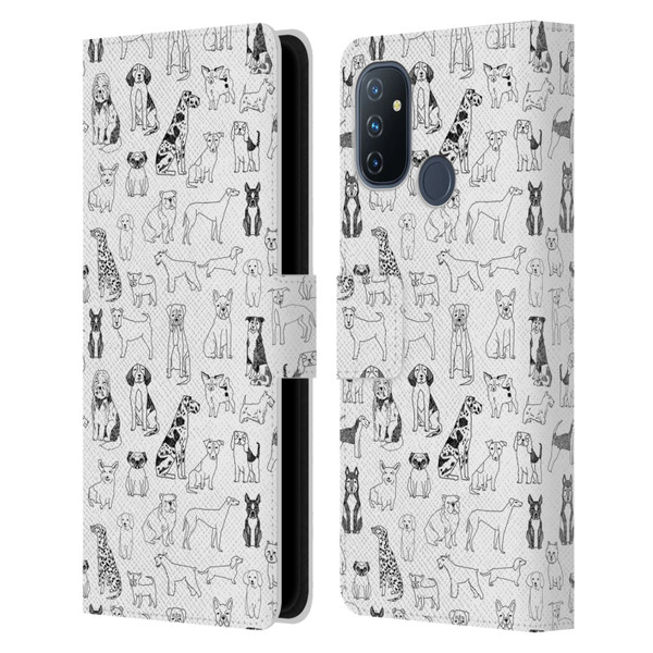 Andrea Lauren Design Animals Canine Line Leather Book Wallet Case Cover For OnePlus Nord N100