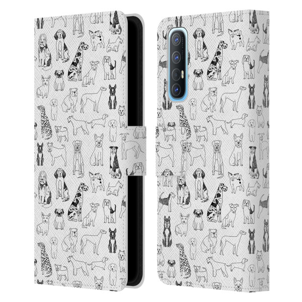 Andrea Lauren Design Animals Canine Line Leather Book Wallet Case Cover For OPPO Find X2 Neo 5G