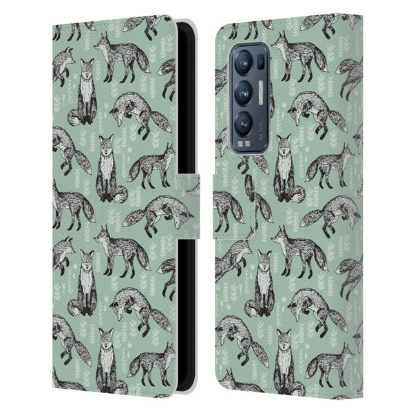 Andrea Lauren Design Animals Fox Leather Book Wallet Case Cover For OPPO Find X3 Neo / Reno5 Pro+ 5G