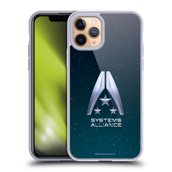 EA Bioware Mass Effect Graphics Systems Alliance Logo Soft Gel Case for Apple iPhone 11 Pro & MagSafe
