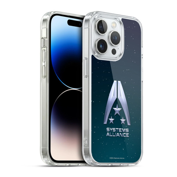 EA Bioware Mass Effect Graphics Systems Alliance Logo Soft Gel Case for Apple iPhone 13 Pro & MagSafe