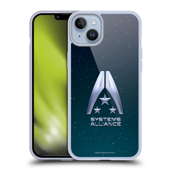 EA Bioware Mass Effect Graphics Systems Alliance Logo Soft Gel Case for Apple iPhone 14 Plus & MagSafe