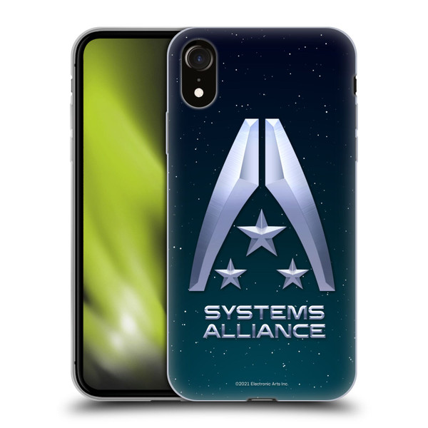 EA Bioware Mass Effect Graphics Systems Alliance Logo Soft Gel Case for Apple iPhone XR