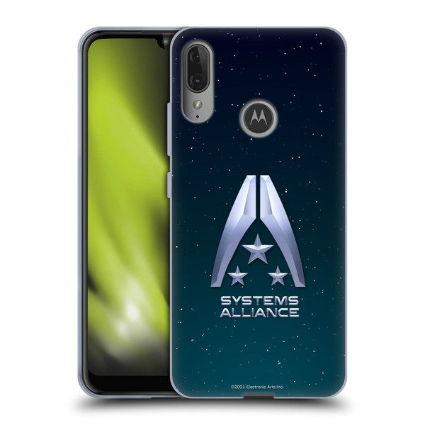EA Bioware Mass Effect Graphics Systems Alliance Logo Soft Gel Case for Motorola Moto E6 Plus
