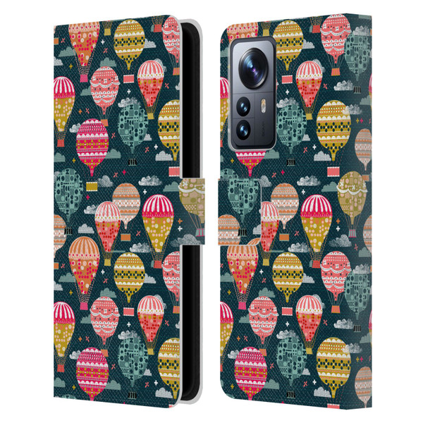 Andrea Lauren Design Assorted Hot Air Balloon Leather Book Wallet Case Cover For Xiaomi 12 Pro