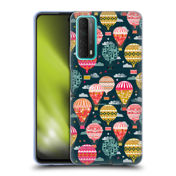 Andrea Lauren Design Assorted Hot Air Balloon Soft Gel Case for Huawei P Smart (2021)