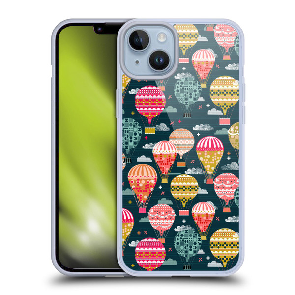 Andrea Lauren Design Assorted Hot Air Balloon Soft Gel Case for Apple iPhone 14 Plus