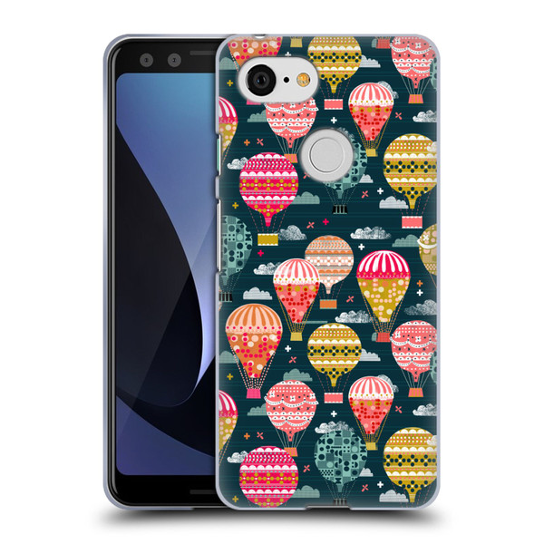 Andrea Lauren Design Assorted Hot Air Balloon Soft Gel Case for Google Pixel 3