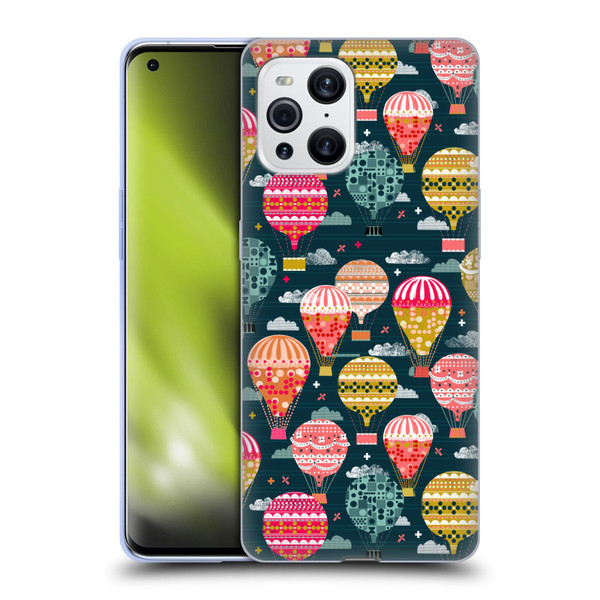 Andrea Lauren Design Assorted Hot Air Balloon Soft Gel Case for OPPO Find X3 / Pro