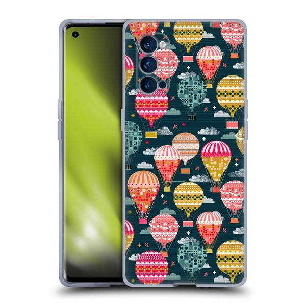 Andrea Lauren Design Assorted Hot Air Balloon Soft Gel Case for OPPO Reno 4 Pro 5G
